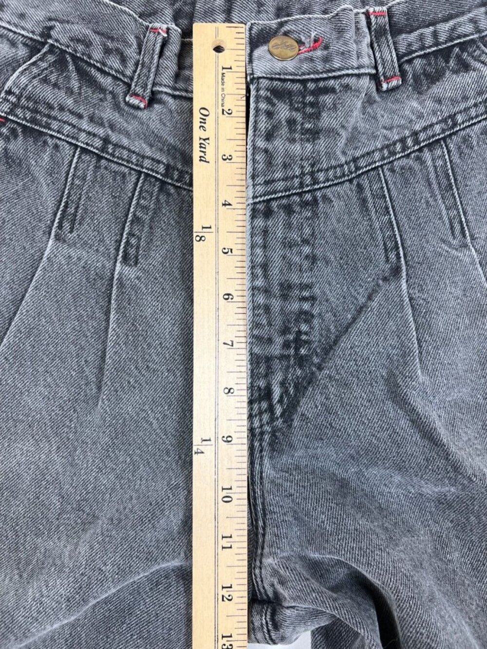 Vintage Chic Women 16 Average Black High Rise Tapered Mom Jeans Made in USA - Picture 8 of 10